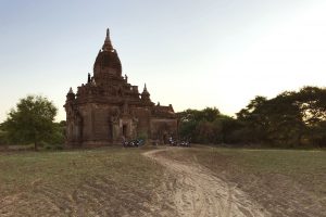 Sunset and sunrise pagoda in Bagan Myanmar