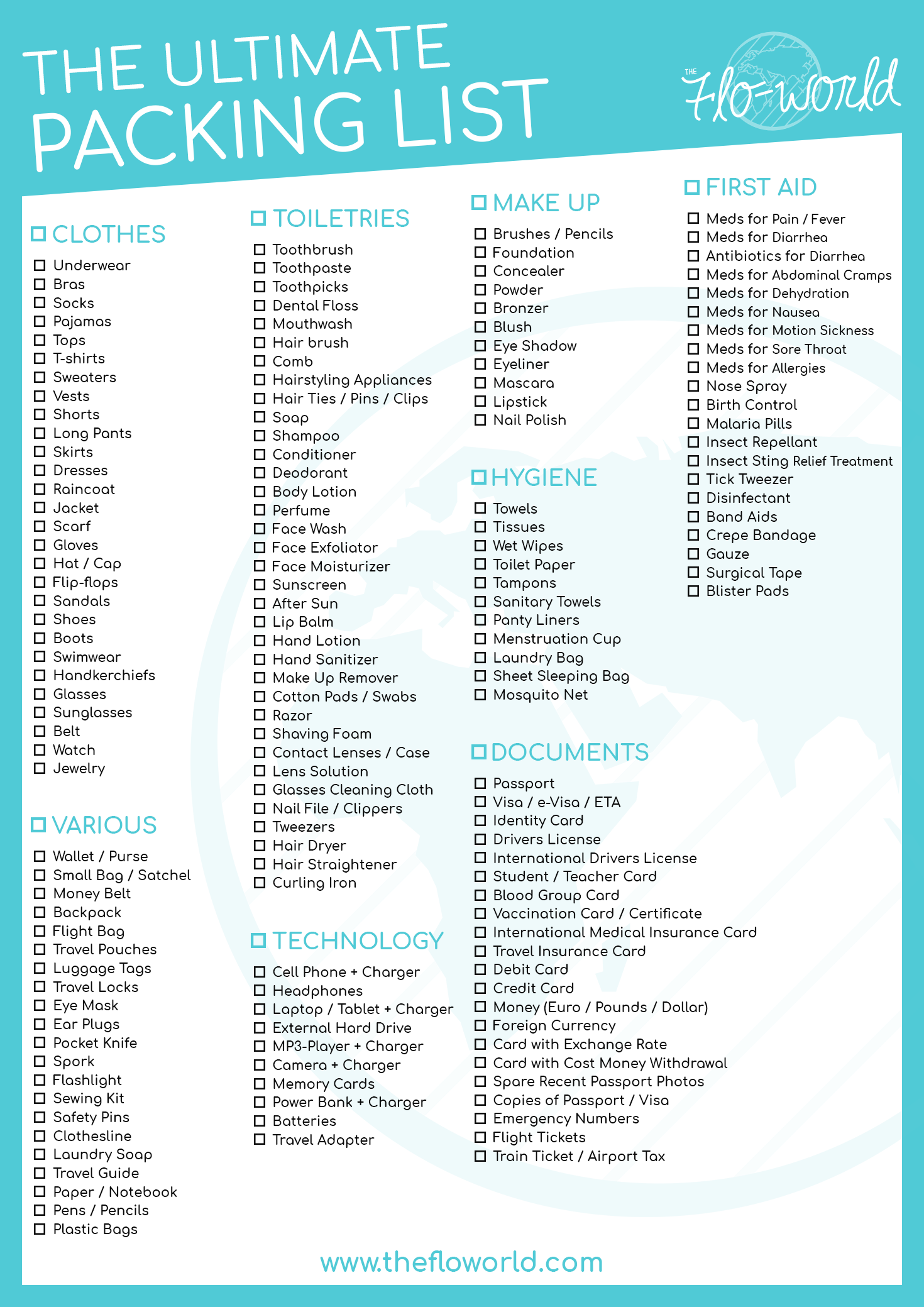 The Ultimate Vacation Packing Checklist Plus Free Printable Checklist ...